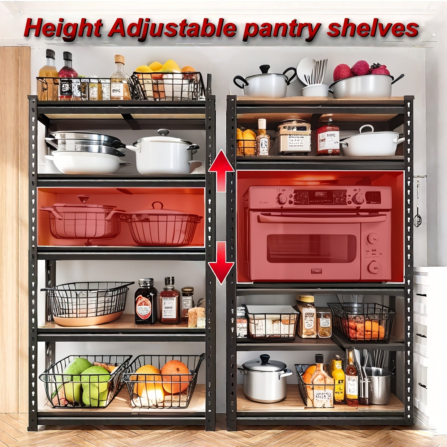 [Heavy Duty Shelving] 60" H Garage Shelving Storage Shelves 5-Tier, 60" H X 28" W X 12" D, 2000LBS Capacity Heavy Duty Adjustable Storage Shelve for Closet, Pantry & Garage Organization, Easy Assembly Required, Garage Storage, Utility Shelves