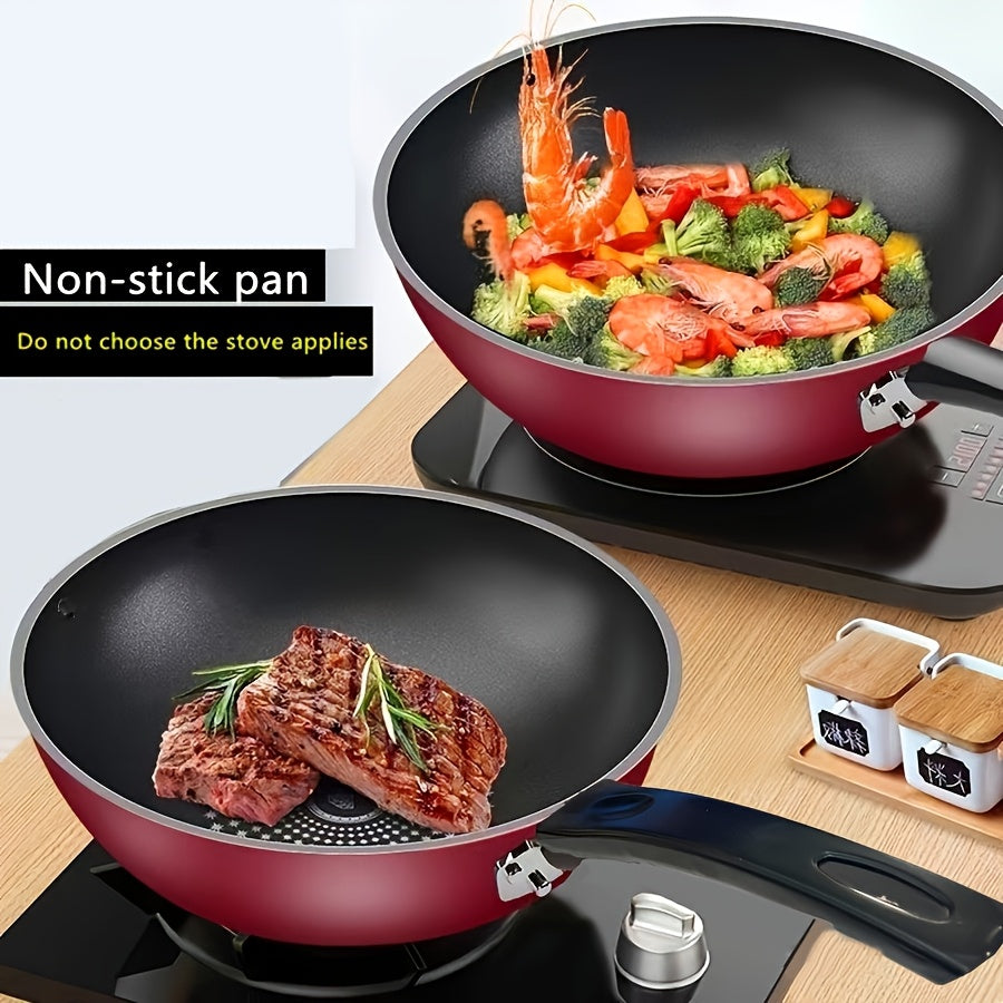 German Diamond Non-Stick Stir-Fry Pan Household Rice Stone Non-Stick Pan Bottom Smokeless Stir-Fry Pan Induction Cooker Gas Stove Pot Multi-Purpose Stir-Fry Pan Non-Stick Pan Household Stir-Fry Pan Flat Bottom Pot Induction Cooker Gas Stove Universa