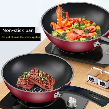 German Diamond Non-Stick Stir-Fry Pan Household Rice Stone Non-Stick Pan Bottom Smokeless Stir-Fry Pan Induction Cooker Gas Stove Pot Multi-Purpose Stir-Fry Pan Non-Stick Pan Household Stir-Fry Pan Flat Bottom Pot Induction Cooker Gas Stove Universa