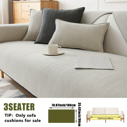 1pc of Pet-Friendly Chenille Ribbed Sofa Cover That Is Non-Slip And Machine Washable, Made from Soft Stretch Fabric Suitable for 2, 3, Or 4-Seater And Sectional Sofas. It Enhances Contemporary Home Decor in Living Rooms, Bedrooms, And Offices