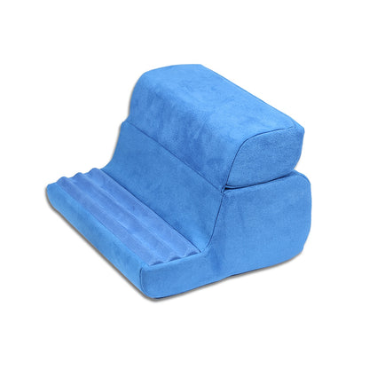 Tablet Pillow Stand with 3 Adjustable Viewing Angles, Soft Lap/Bed Holder for iPad/iPhone/E-Reader/Book, Foldable Design, 2 Zippers, Removable & Washable, High-resilience Foam, Rounded Edges, Hands-free, Relaxed Posture, Fits Lap/Bed/Home Office