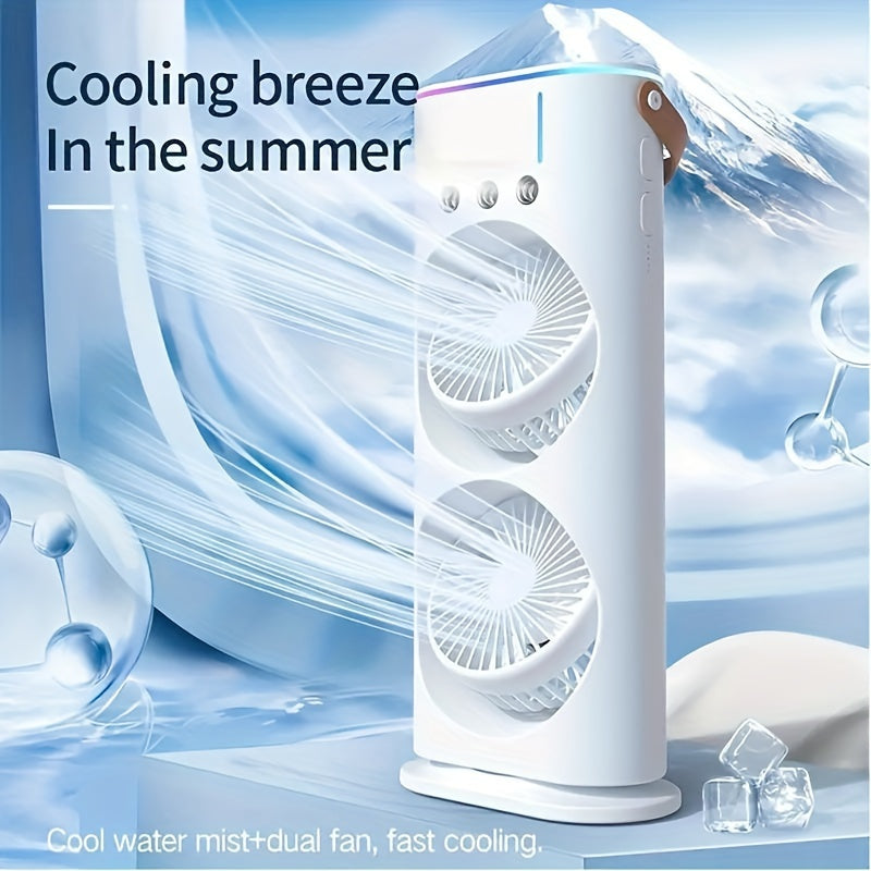 Portable Fog Cooling Fan - USB Powered Fan, Suitable for Outdoor, RV, Indoor, Outdoor, And Office Use, Button Controlled, Water-cooled Portable Electric Fan, Essential for Outdoor Cooling In Summer, Rechargeable Fan