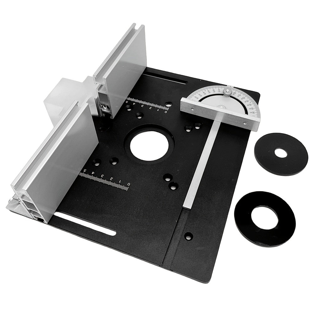 1pc Aluminum Router Table Insert Plate, Metal Dual Function Router Table with Fence And Miter Gauge, Use Without Electricity, for Woodworking Bench, Valentines Gifts for Men