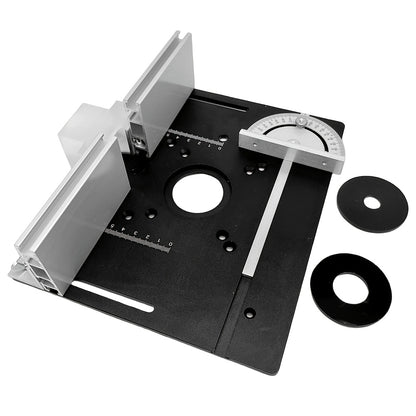 1pc Aluminum Router Table Insert Plate, Metal Dual Function Router Table with Fence And Miter Gauge, Use Without Electricity, for Woodworking Bench, Valentines Gifts for Men