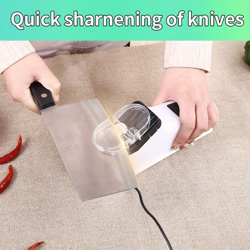 Electric Knife Sharpener with 5 Double-Sided Stones - USB Powered Professional Kitchen Knife Sharpener for Quick Sharpening & Polishing with Protective Cover