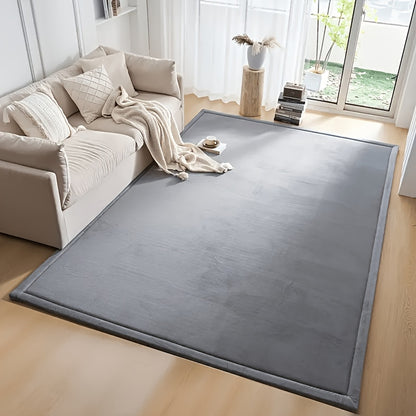 1pc Japanese Tatami Mat, Coral Velvet Mellow Mat, Baby Play Mat for Floor, 1.2 Inch Thick Crawling Rugs, Padded Foam Area Mat for Kids Playroom, Playpen, Nursery, Living Room, Yoga Mat, Non-Slip Backing