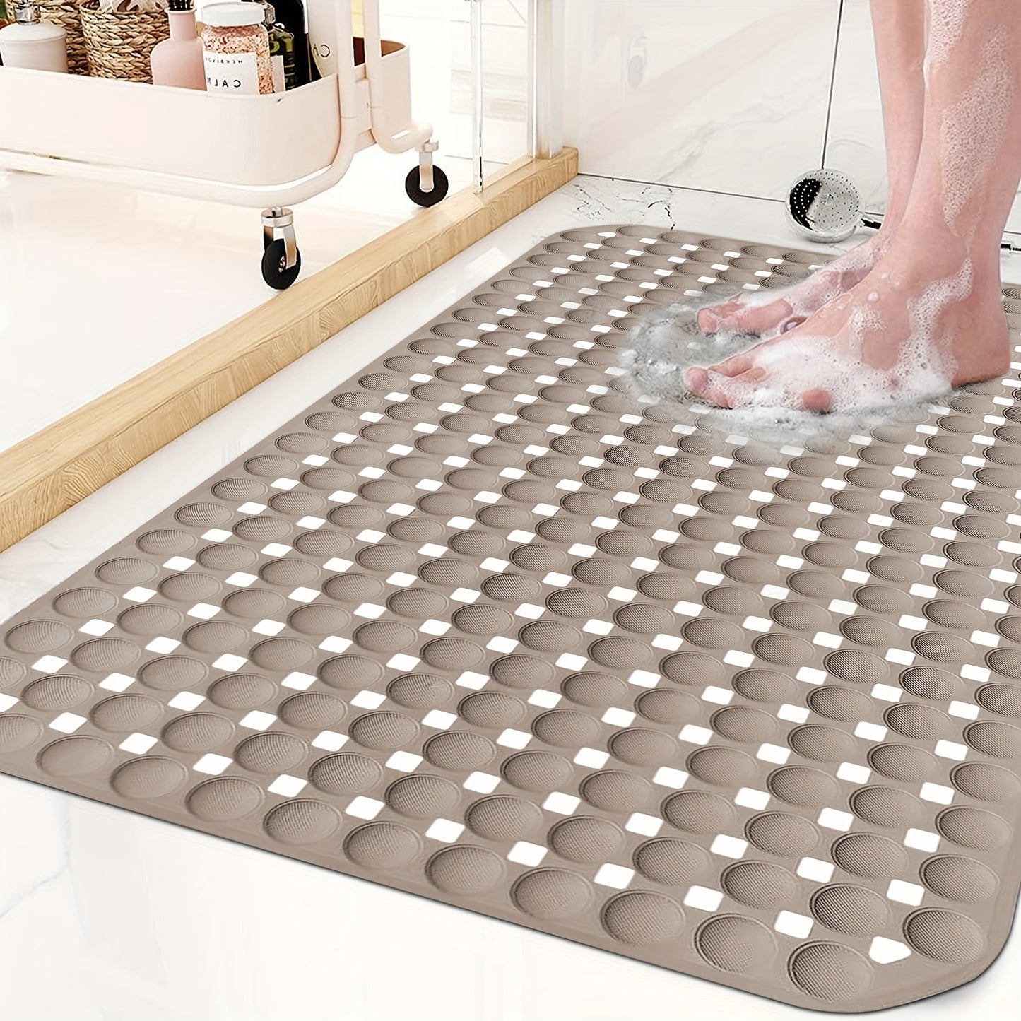 SELIBRE Bath Mat, TPR Material Suction Cups Shower Mats for Inside Shower, Machine Washable Quick Dry Bathtub Mat for Bathroom And Spa
