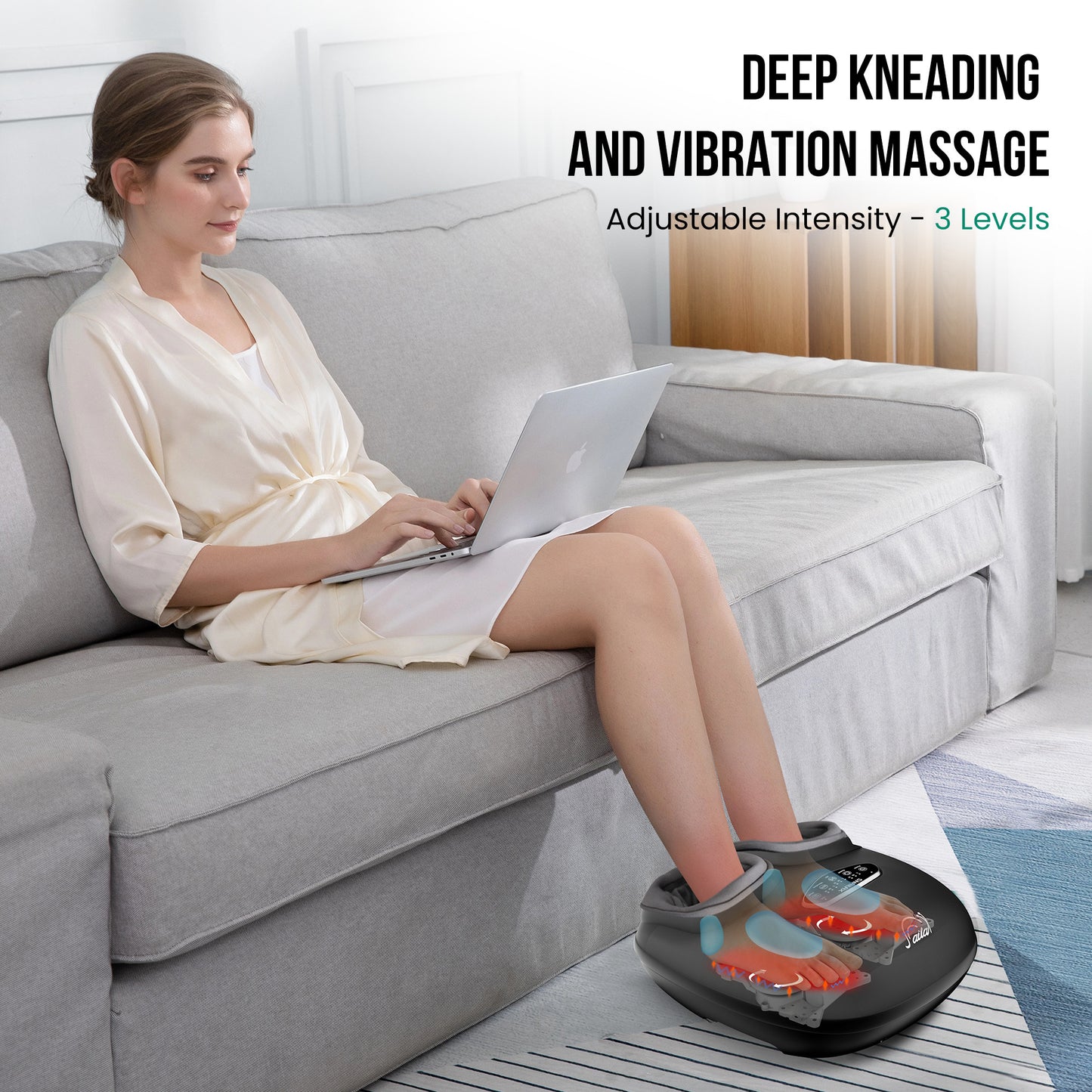 Snailax Shiatsu Foot Massager with Heat, Deep Kneading, Compression, Vibration, Christmas Gifts For Dad and Mom