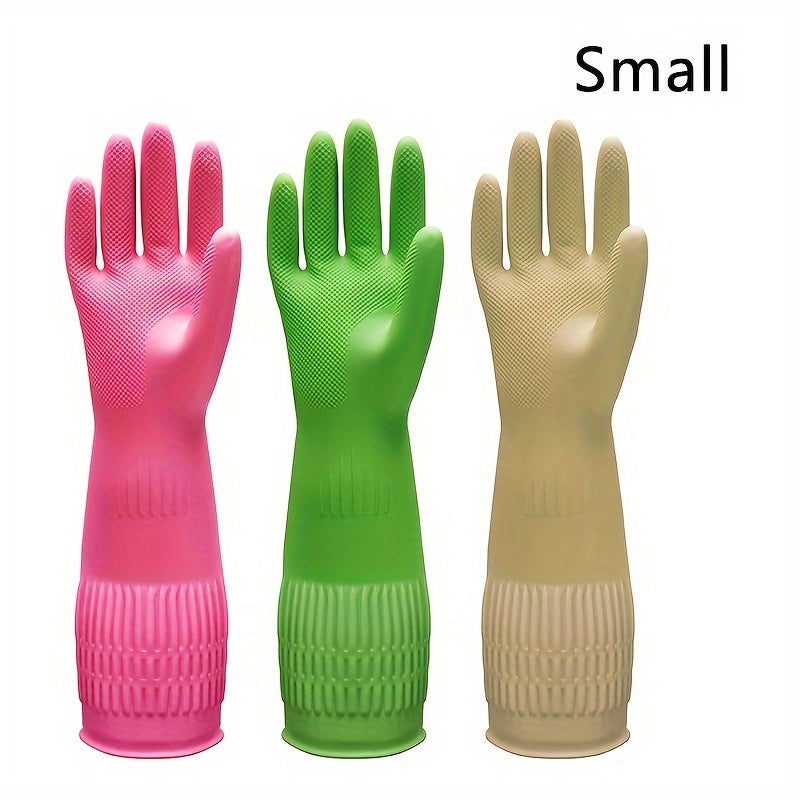 [3 Pair Premium Gloves] 3 Pair Ultra-Protective Premium Cleaning Gloves | Waterproof, Slip-Resistant, Heavy-Duty for Kitchen, Dishwashing, Laundry | Durable, Quick-Drying, Multi-Purpose Home Assistant