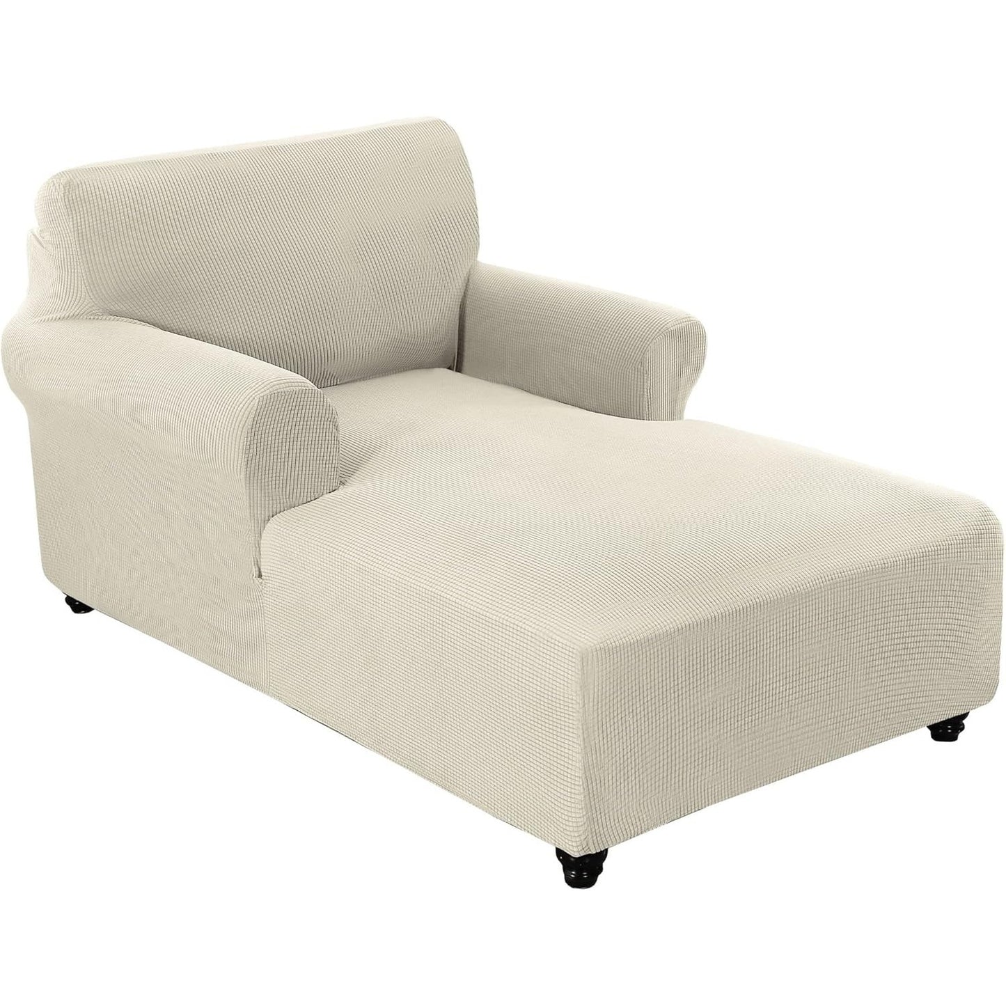 1pc PRINCEDECO Chaise Lounge Cover Stretch Chair Lattice Slipcover for Living Room Bedroom Soft Jacquard Fabric Machine Washable