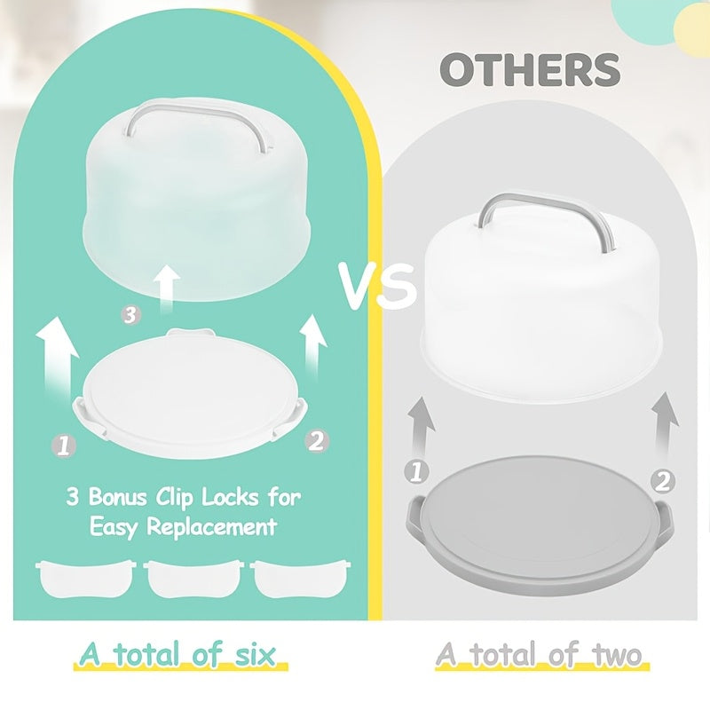 10 Inch Cake Carrier with Lid, BPA-Free Plastic Cake Storage Container & Cupcake Keeper, 2 Handles for Easy Transport Of Pies, Fruits, Nuts, Secure Base