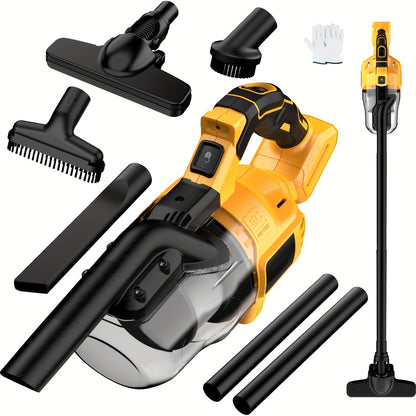 Cordless Handheld Vacuum Cleaner Compatible with DeWalt 20V Battery – 500W Motor, 46 CFM, HEPA Filtration, Portable Car Vacuum for Hard Floor, Pet Hair, Car Interior Cleaning (Battery Not Included)