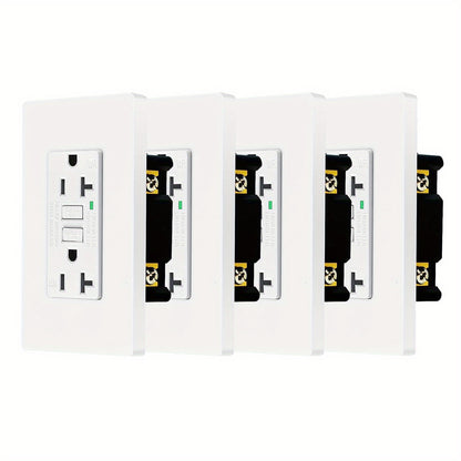 GFCI Outlet 20 Amp Tamper Resistant WR Weather Resistant with Wall Plate ETL Listed LED Indicator Test Reset Button Ground Fault Circuit Interrupter for Bathroom Kitchen Garage 2 4 6 10 20 Pack Black White