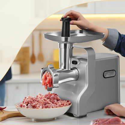 5-In-1 Electric Meat Grinder with Sausage Stuffer, Vegetable Slicer, Tomato Juicer, Kubbe Kits, 3 Grinding Plates, 3-Speed, 4.5 Pounds/Min