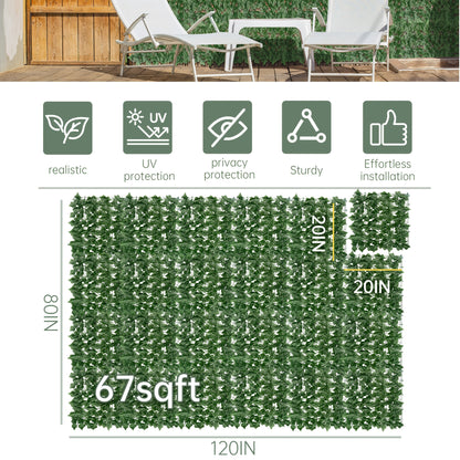 Artificial Ivy Privacy Fence Screen – UV-Resistant Faux Ivy Hedge Panel for Outdoor Patio, Garden, Balcony & Fence Cover | Realistic Greenery Wall Decor | Multiple Sizes Available