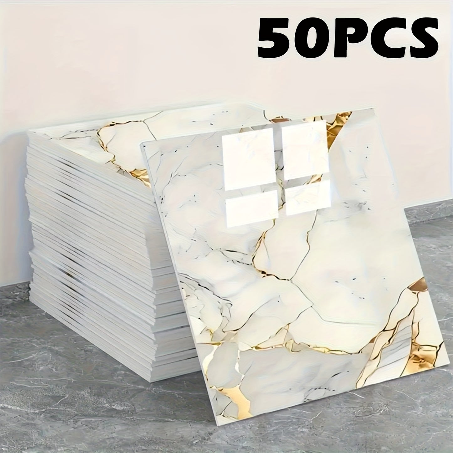 50/100pcs Stick Shower Tiles, Waterproof PVC Wall Panels, Marble Wall Tiles Self Adhesive Vinyl Backdrop for Bathroom, Kitchen, Living Room, Easy Peel & Stick, Ideal for TV Backdrop, Bathroom Wallpaper, Modern Wall Decor, Easy Installation
