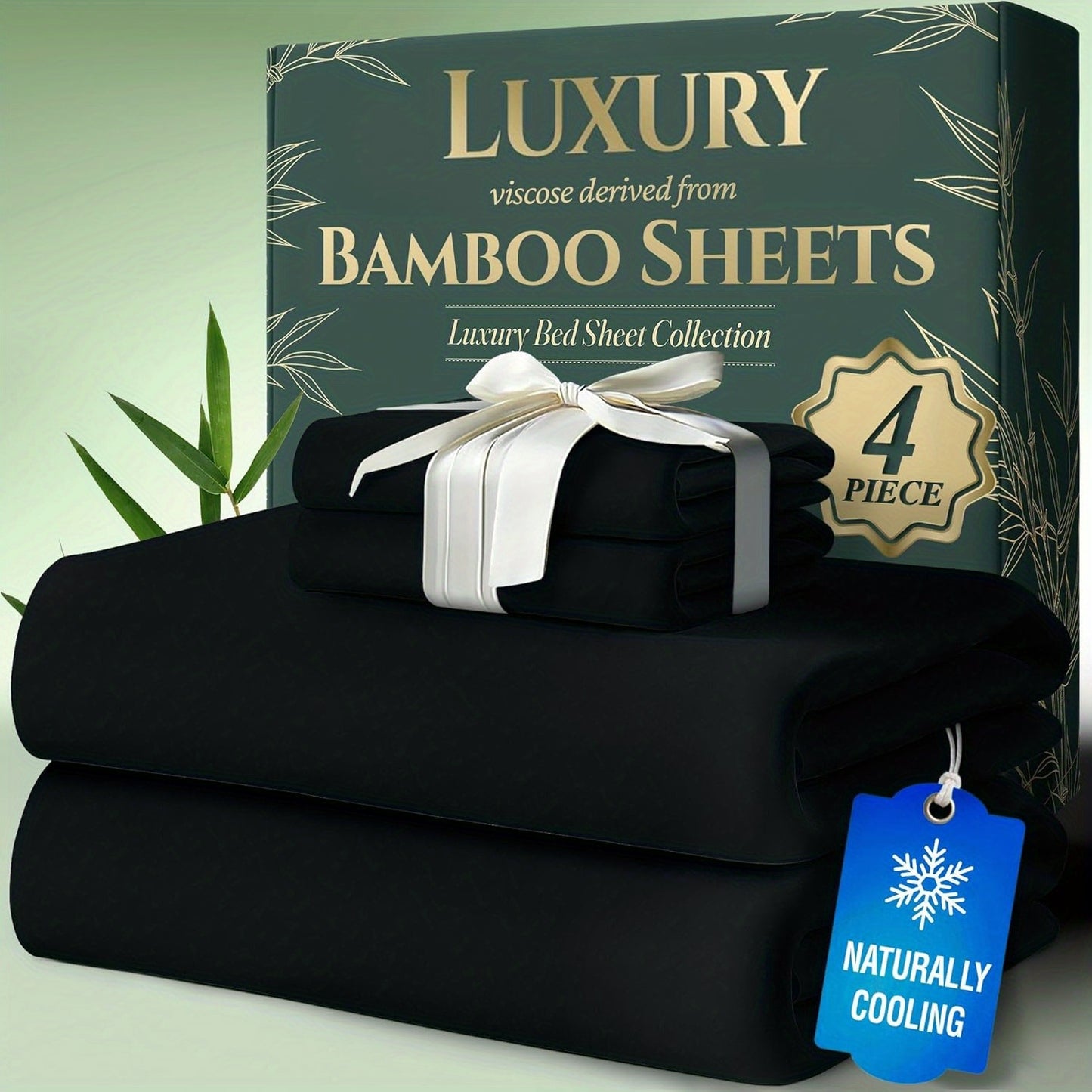 Cooling Bed Sheet Sets- Luxurious & Ultra-Soft for Kids Cooling Sheets for Hot Sleepers - Comfortable & Cool, Bamboo Blend Sheets Twin/Full/Queen/King Size/Deep Pockets