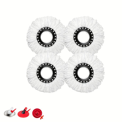 4/8 Pack Spin Mop Replacement Head 360° Microfiber Mops Refills Easy Cleaning Round Shape Standard Size