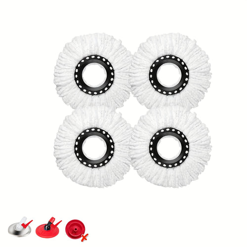 4/8 Pack Spin Mop Replacement Head 360° Microfiber Mops Refills Easy Cleaning Round Shape Standard Size