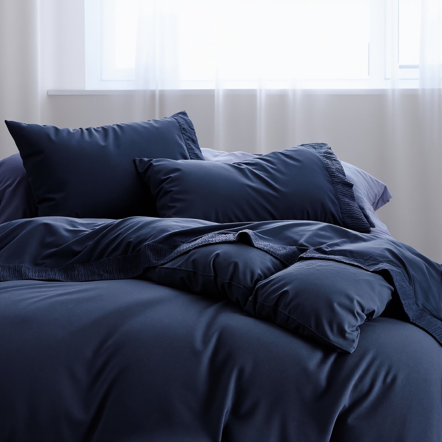 Queen Size 4pcs Sheet Set - Premium Ultra Soft & Breathable Bed Sheets - Cooling Hotel Luxury Bedding Collection - Includes 1 Flat Sheet, 1 Fitted Sheet & 2 Pillowcases - Wrinkle-Free, Easy Care - Cozy Comfort For All Seasons