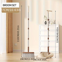 Khaki dustpan and broom set